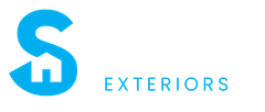 The logo for s exteriors is a blue letter s with a house on it.