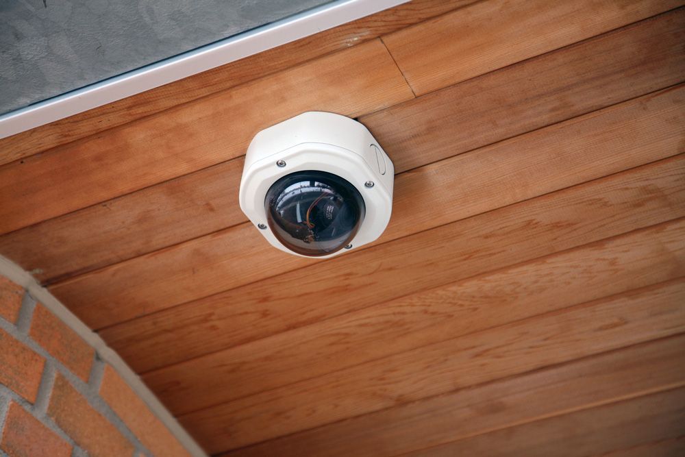Security Camera Installed in Wooden Ceiling