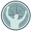 A compass with a silhouette of a man in the center
