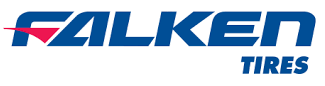 Falken Tires logo in blue with a red and white design; 