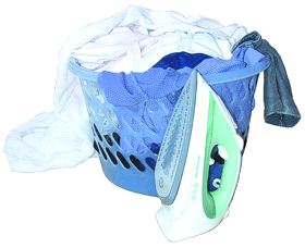 Laundry services - Preston, Paignton - Pressing Business - Washing in basket Iron