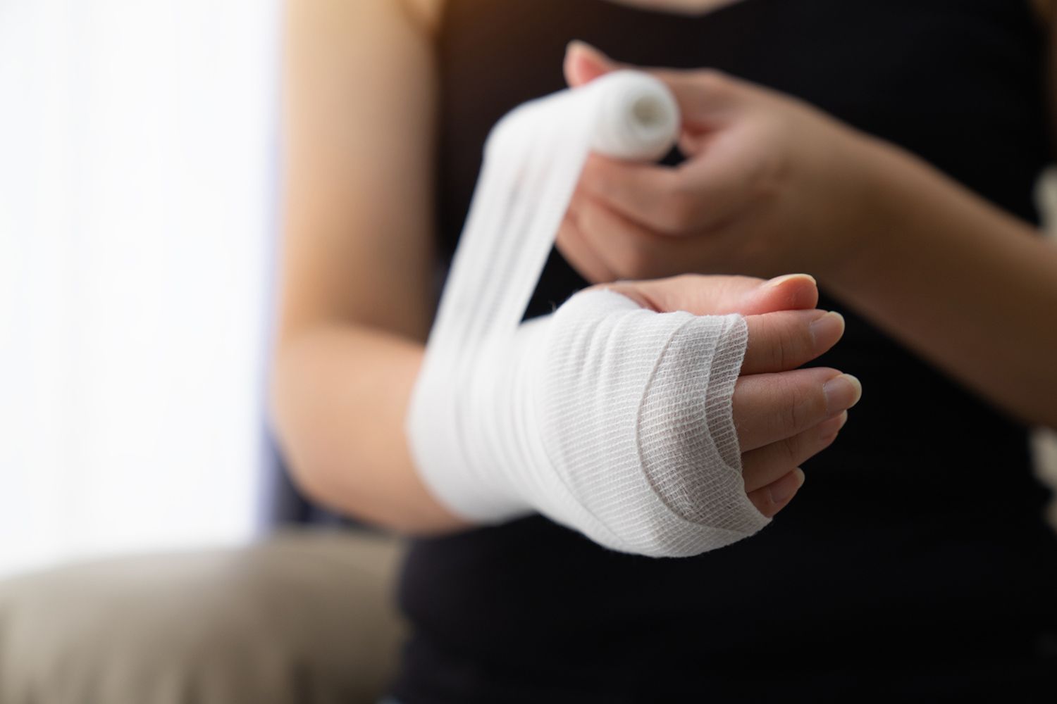 Person with Hand Injury