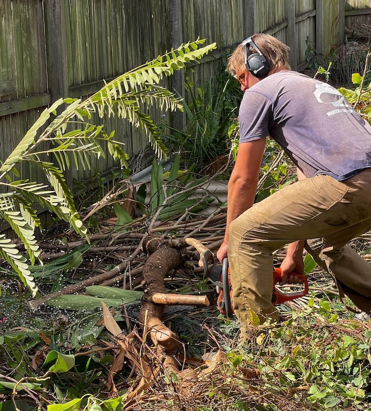 A person working on a landscaping project in Brisbane