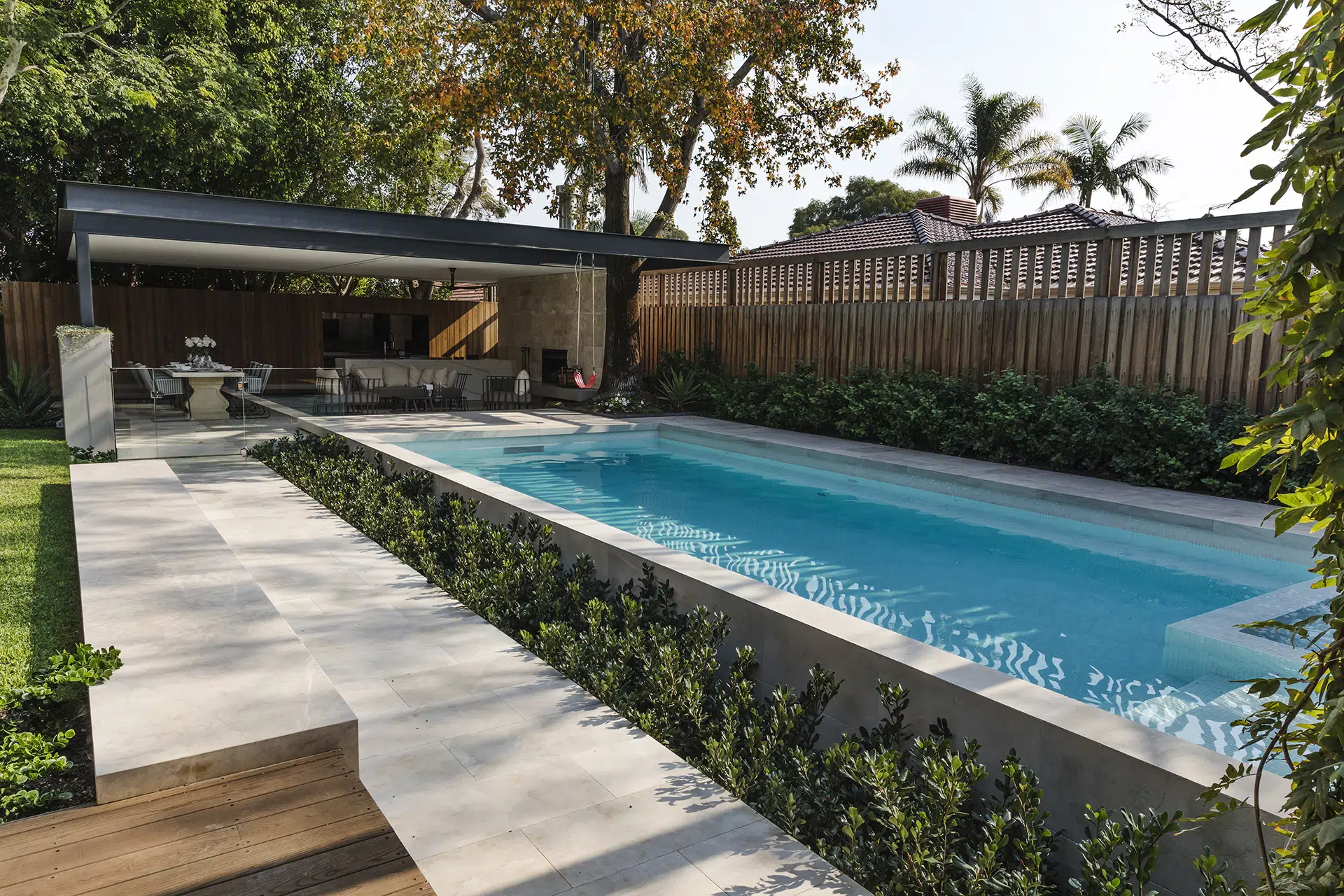 A pool landscaping project in Brisbane