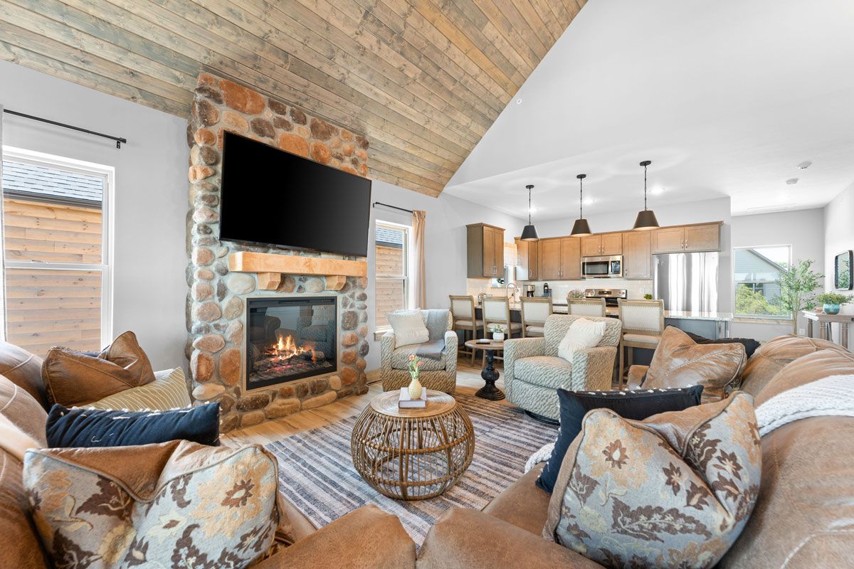 Livingroom example of vacation rental interior design near Branson MO.