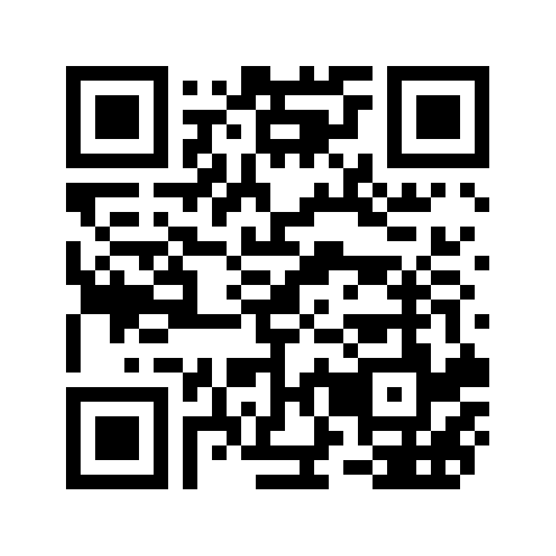 A black and white QR code on a plain background.