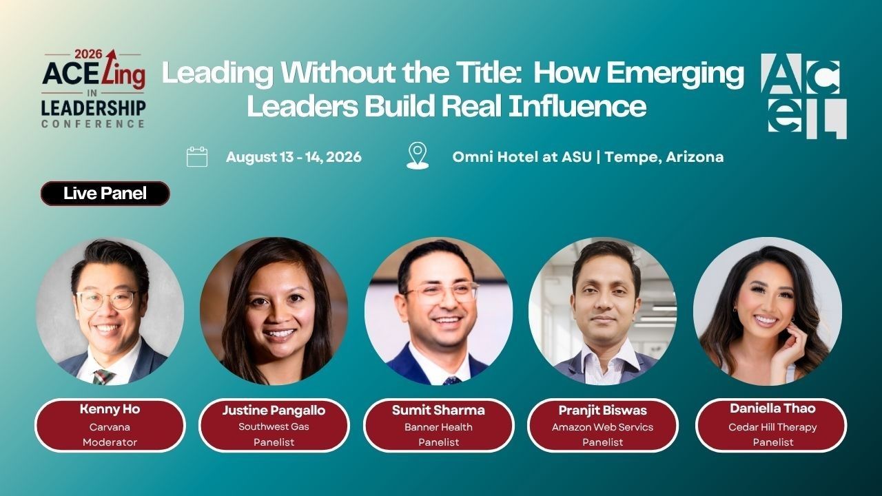 7C Leading Without the Title: How Emerging Leaders Build Real Influence
Many AAPI professionals have learned to lead through expertise, collaboration, and results long before receiving formal leadership titles. This panel explores how emerging leaders build credibility, trust, and influence, drive initiatives, and create impact regardless of organizational hierarchy. Attendees will gain practical strategies for increasing visibility, advocating for themselves, and positioning themselves for future leadership opportunities.
