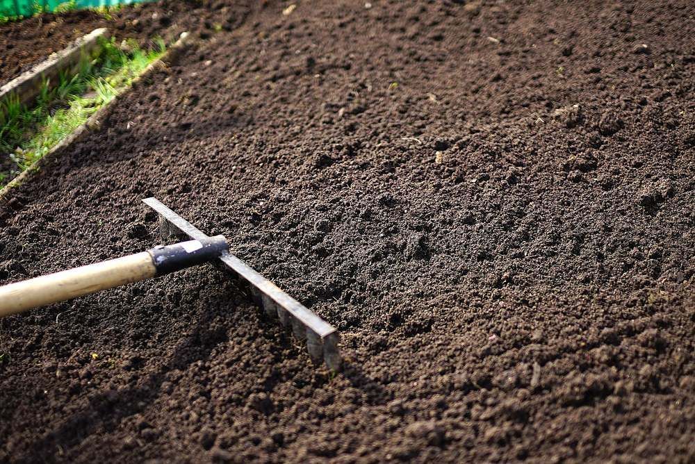 A Rake is Sitting on Top of a Pile of Dirt — Frost 4 Sand In Wyoming, NSW