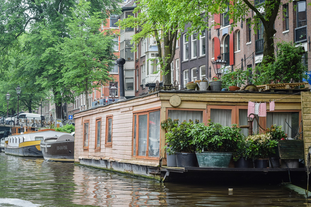 A houseboat in Amsterdam