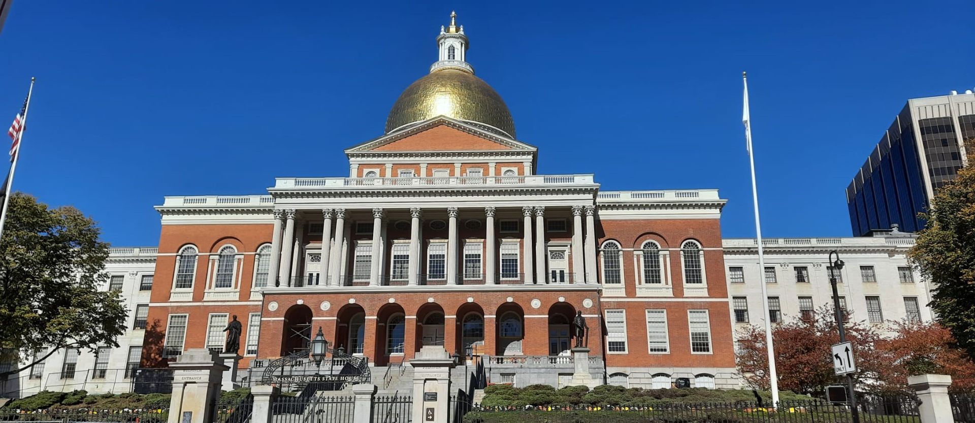 Massachusetts State Capitol in Boston in the Fall