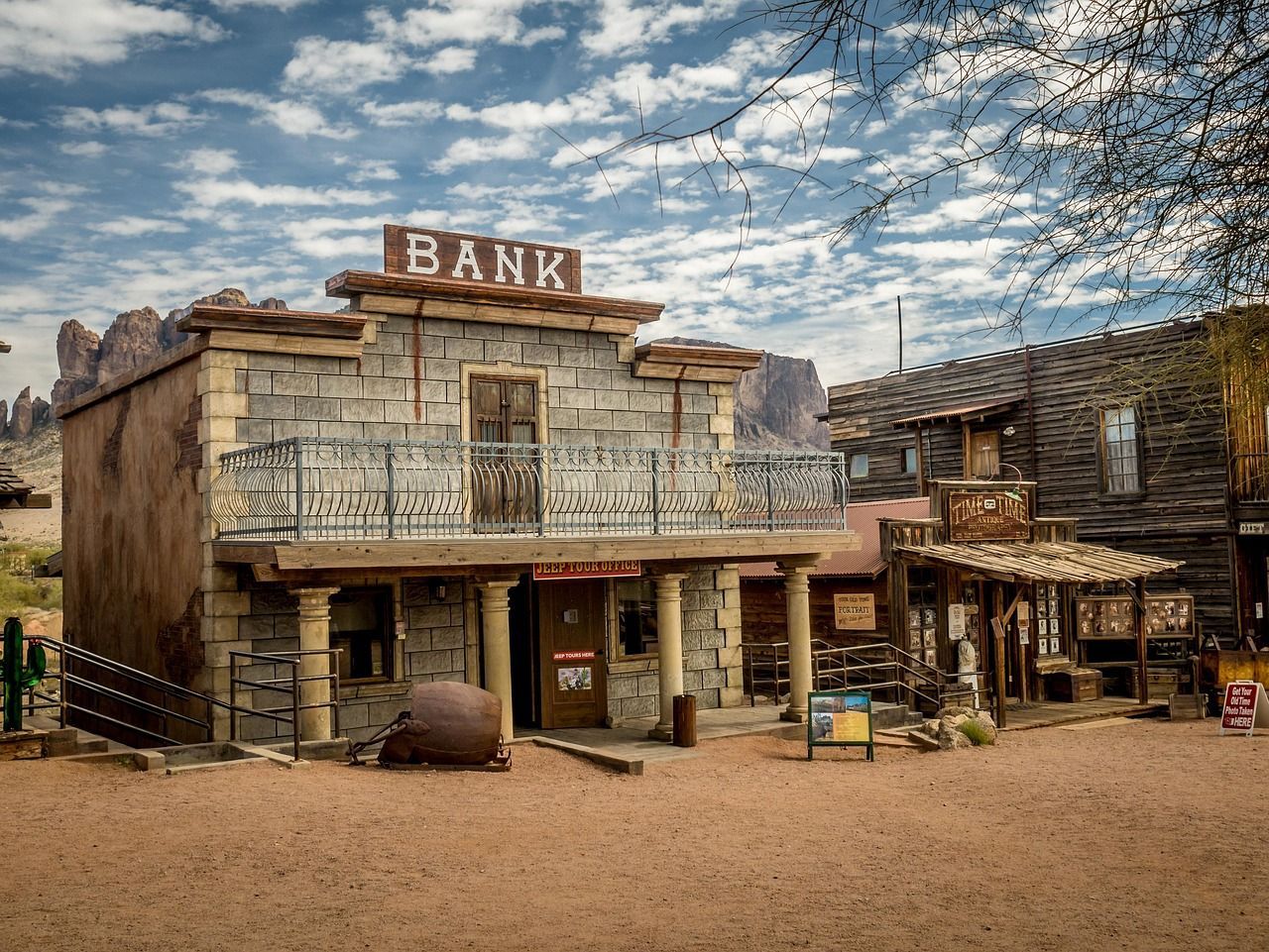 A bank in a ghost town