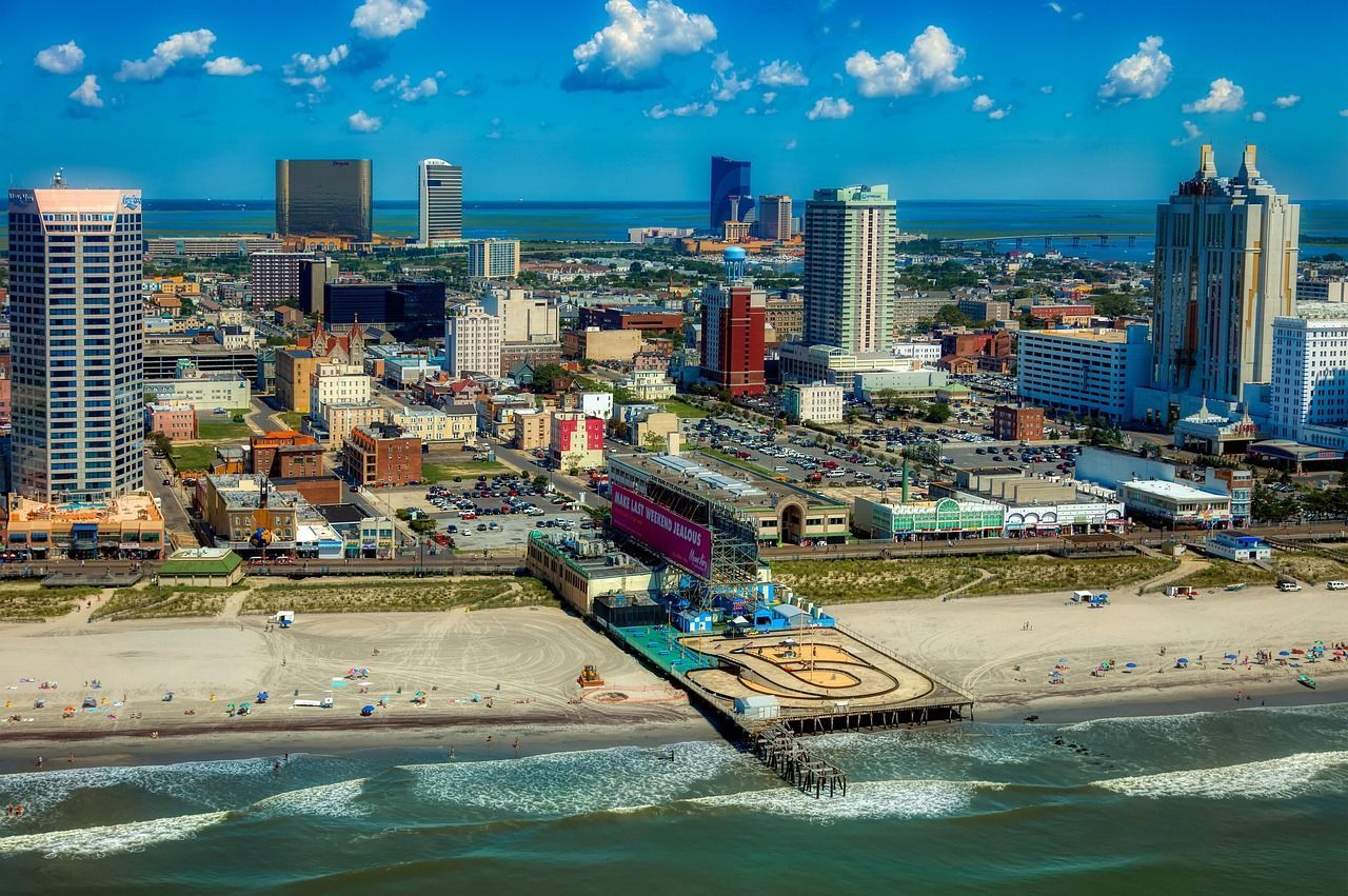 An aerial view of Atlantic City