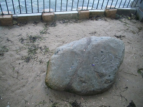 The rock that marks where the Mayflower landed