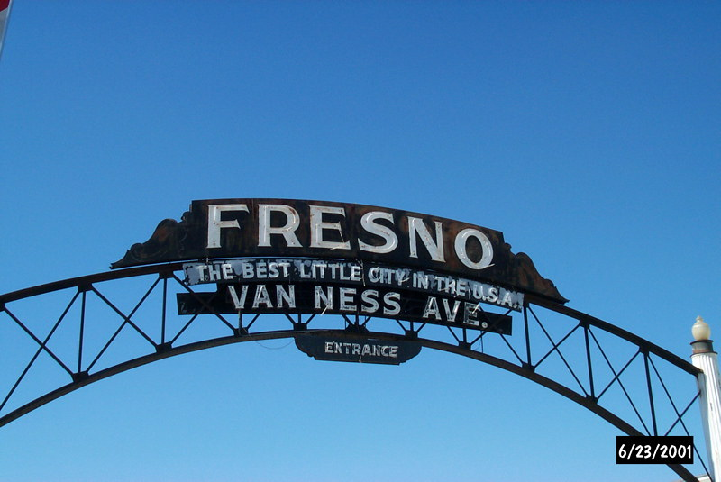 A sign that says Fresno the best little city in the world