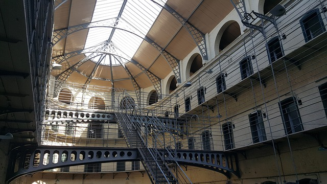 stairs leading up to the top of Kilmainham Gaol