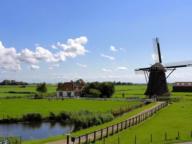 A windmill in the Netherlands