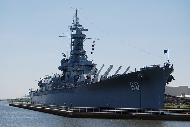 A large ship with the number 60 on the side in Alabama