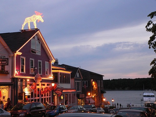 A purple building with a horse on top of it in Acadia NP