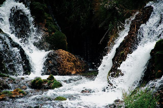 A small waterfall in the middle of black hills national forest