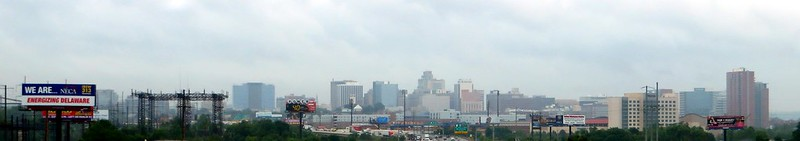 The Wilmington skyline on a cloudy day.