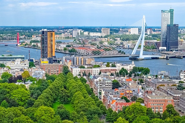 An aerial view of Rotterdam