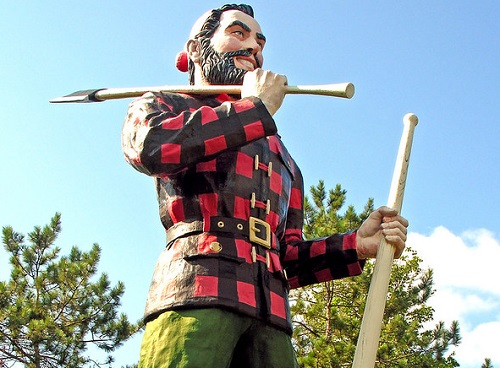 The famous Bangor lumberjack statue