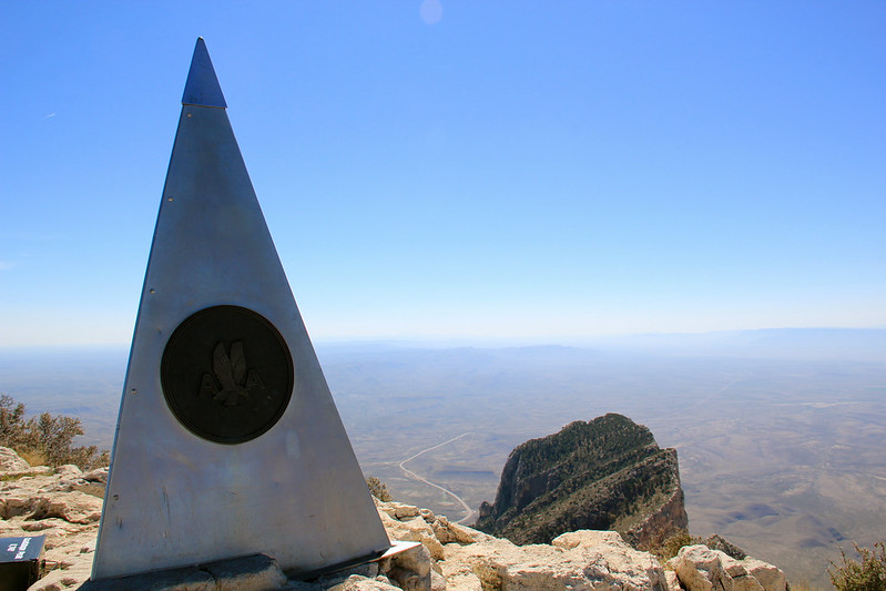 The marker on top of guadalupe peak