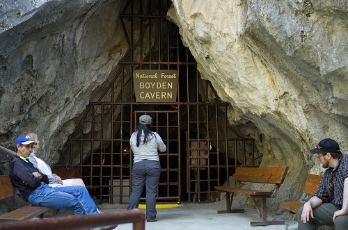 A group of people standing in front of The Boyden Cavern