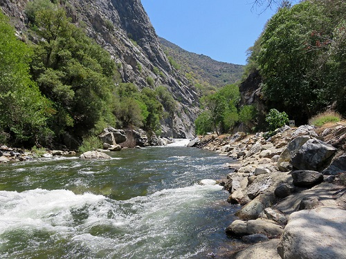 A river flowing through a canyon at Kings Canyon NP