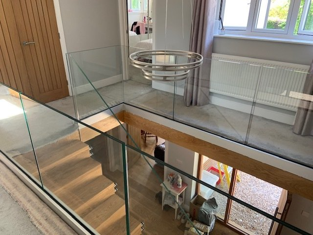 Toughened laminated safety glass balustrade