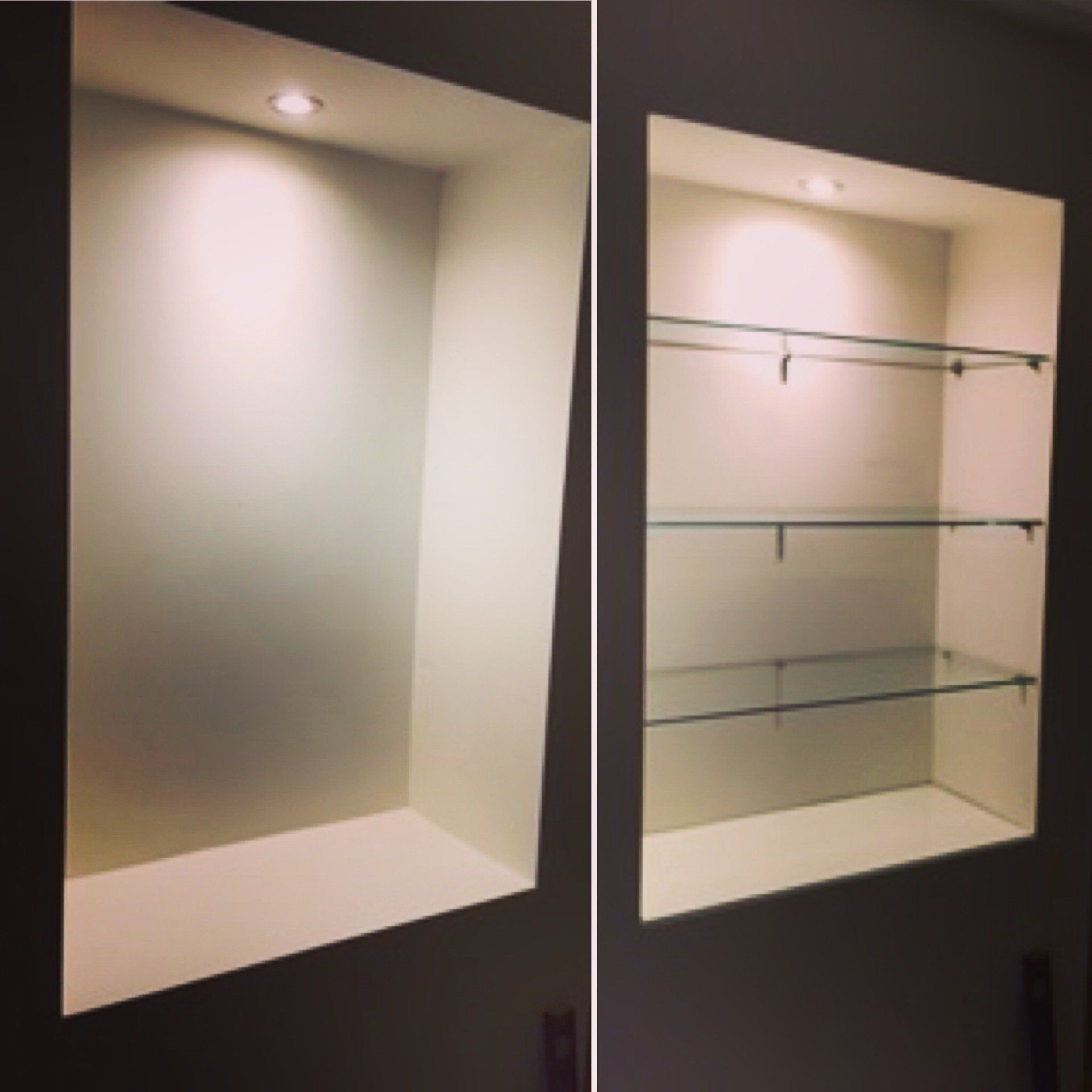 Toughen glass shelves