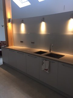 toughened painted glass curved splash backs