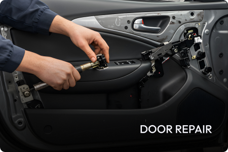 A close up of a car with a damaged bumper and headlight.