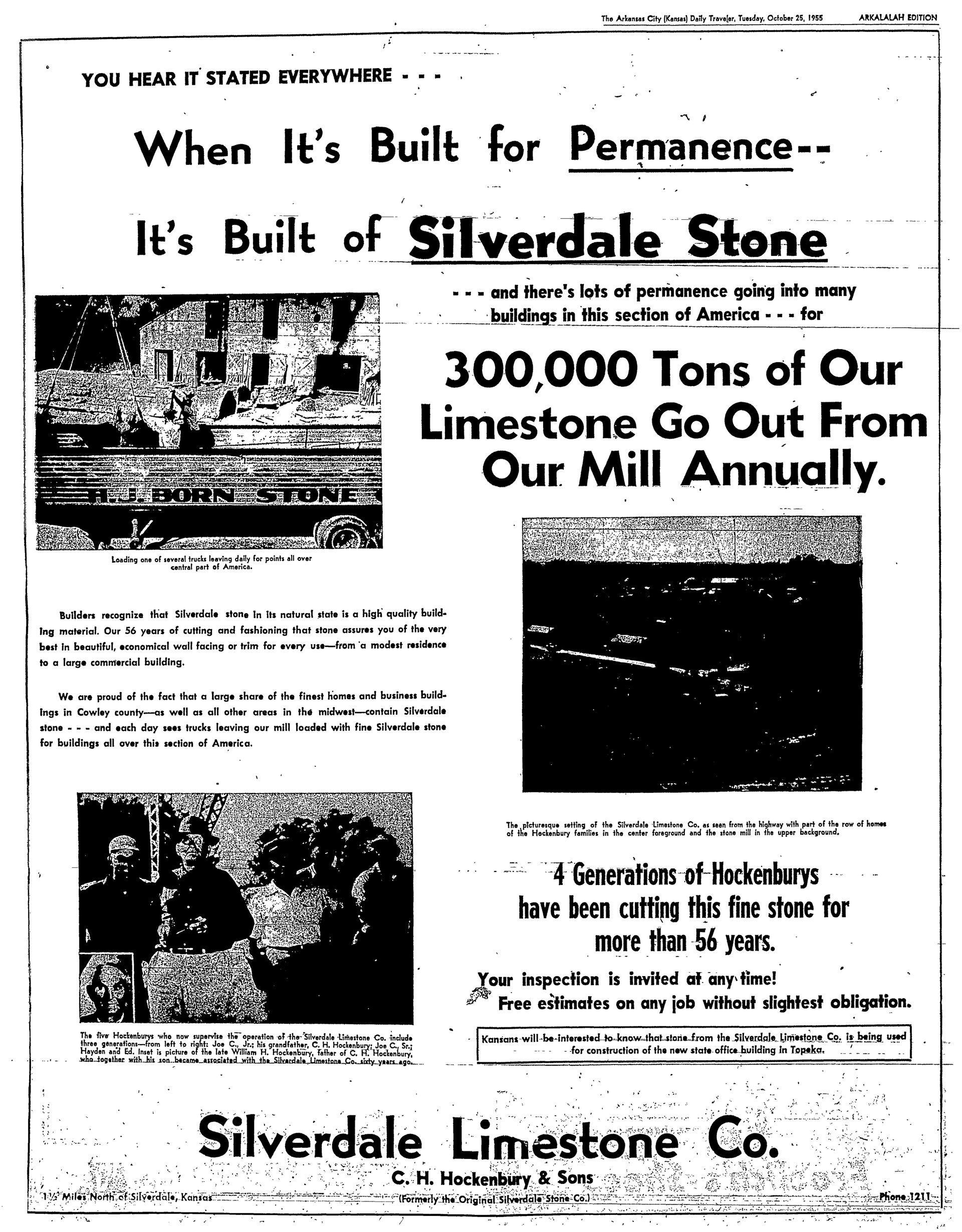 Arkansas City Daily Traveler Article 10-25-55