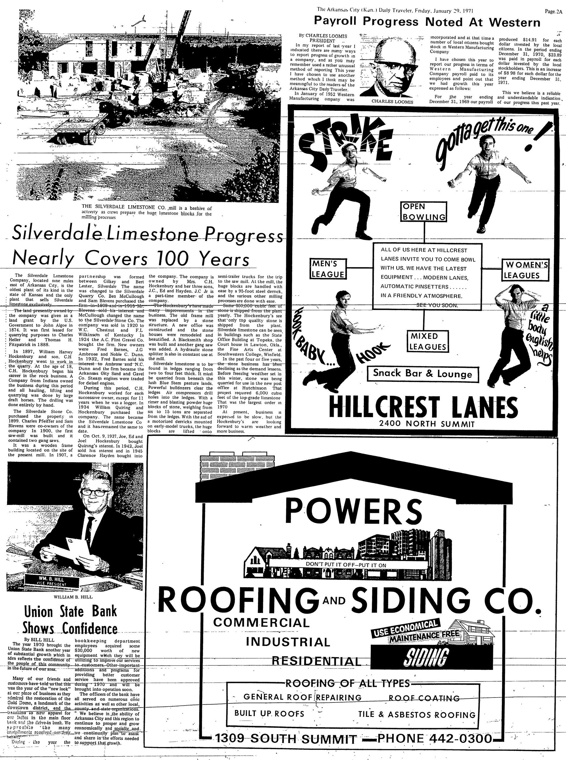 Arkansas City Daily Traveler Article 1-29-71