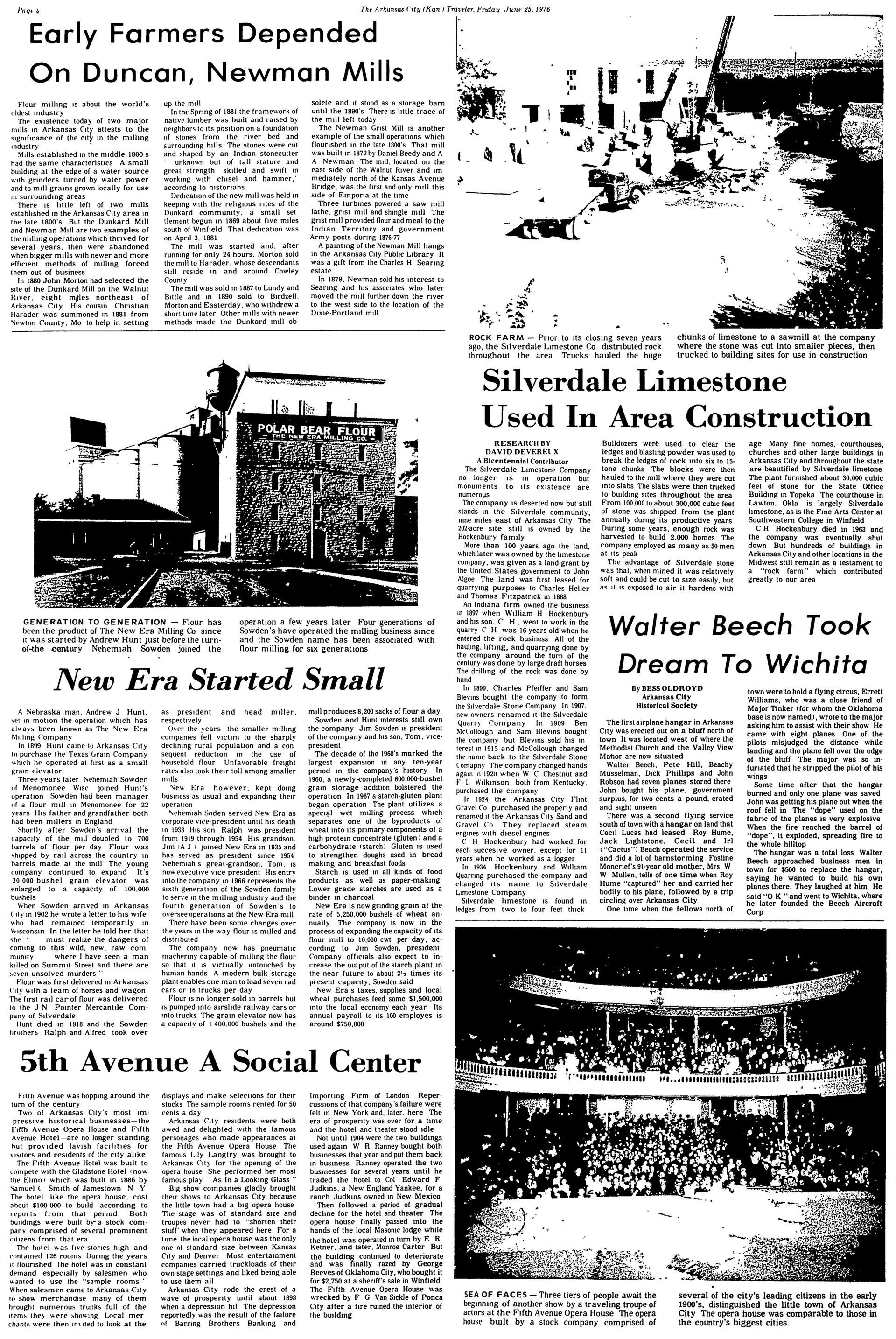 Arkansas City Daily Traveler Article 6-25-76