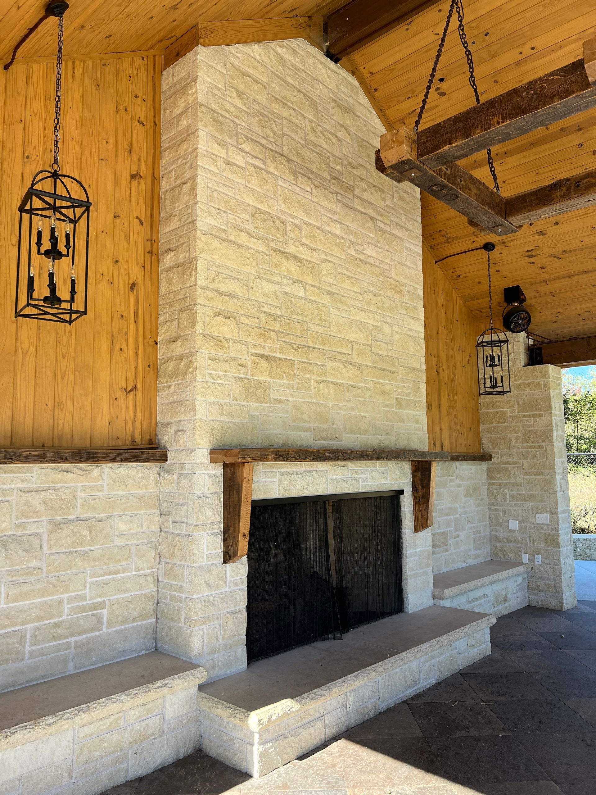 Hearth and Mantle, Silverdale 18” Sawn Beams used in Landscaping at Botanica