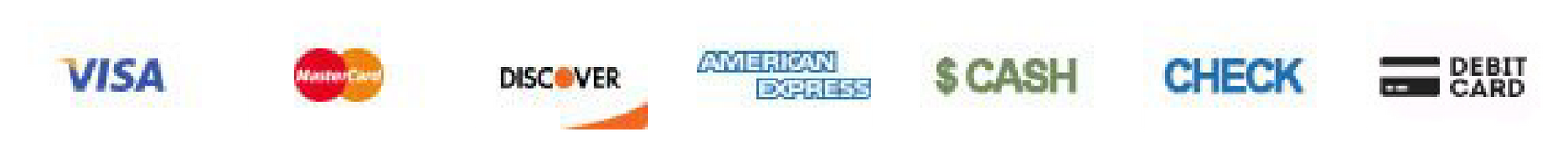 a row of credit card logos including visa mastercard and american express