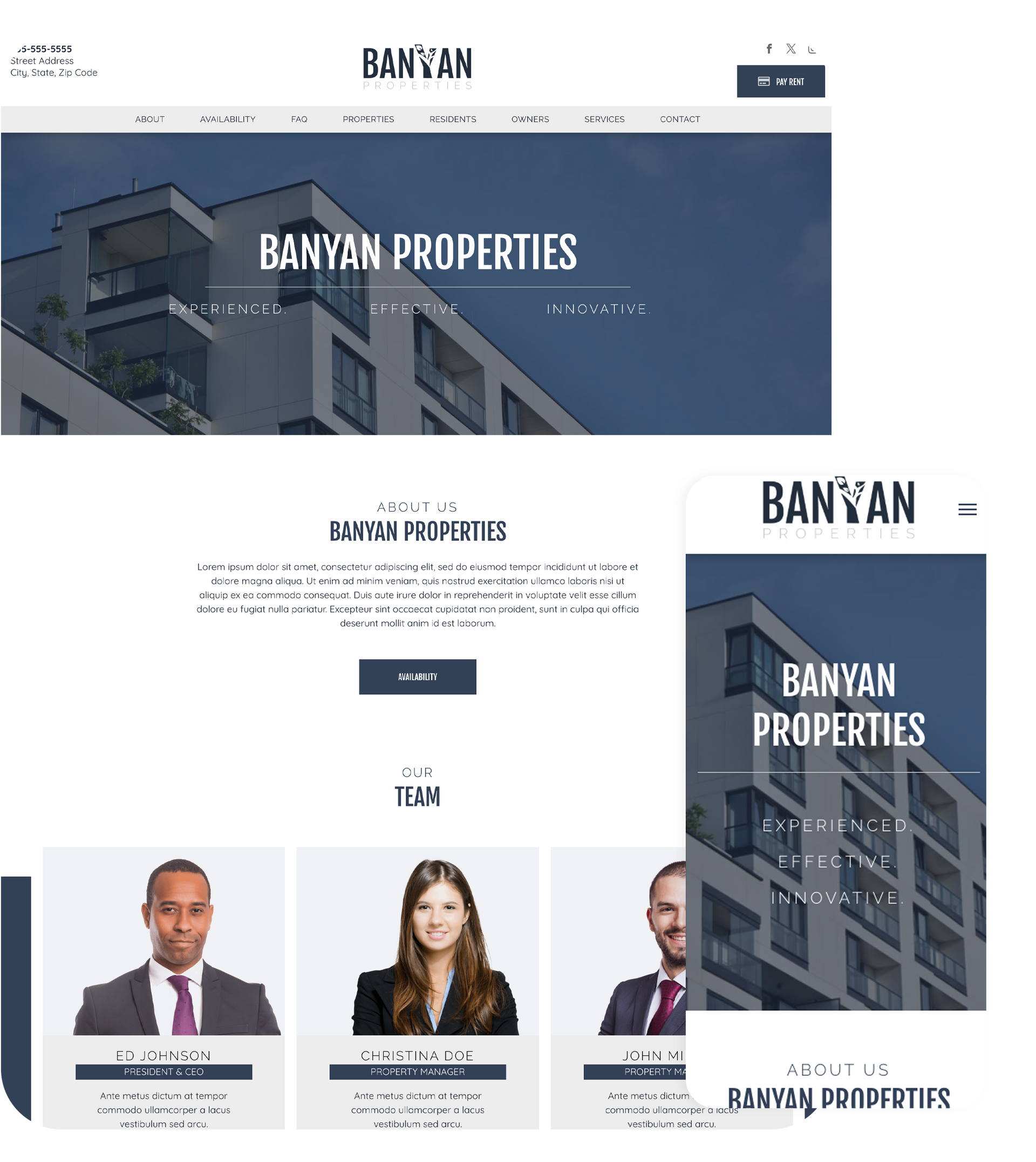 AppFolio Sites Banyan Layout