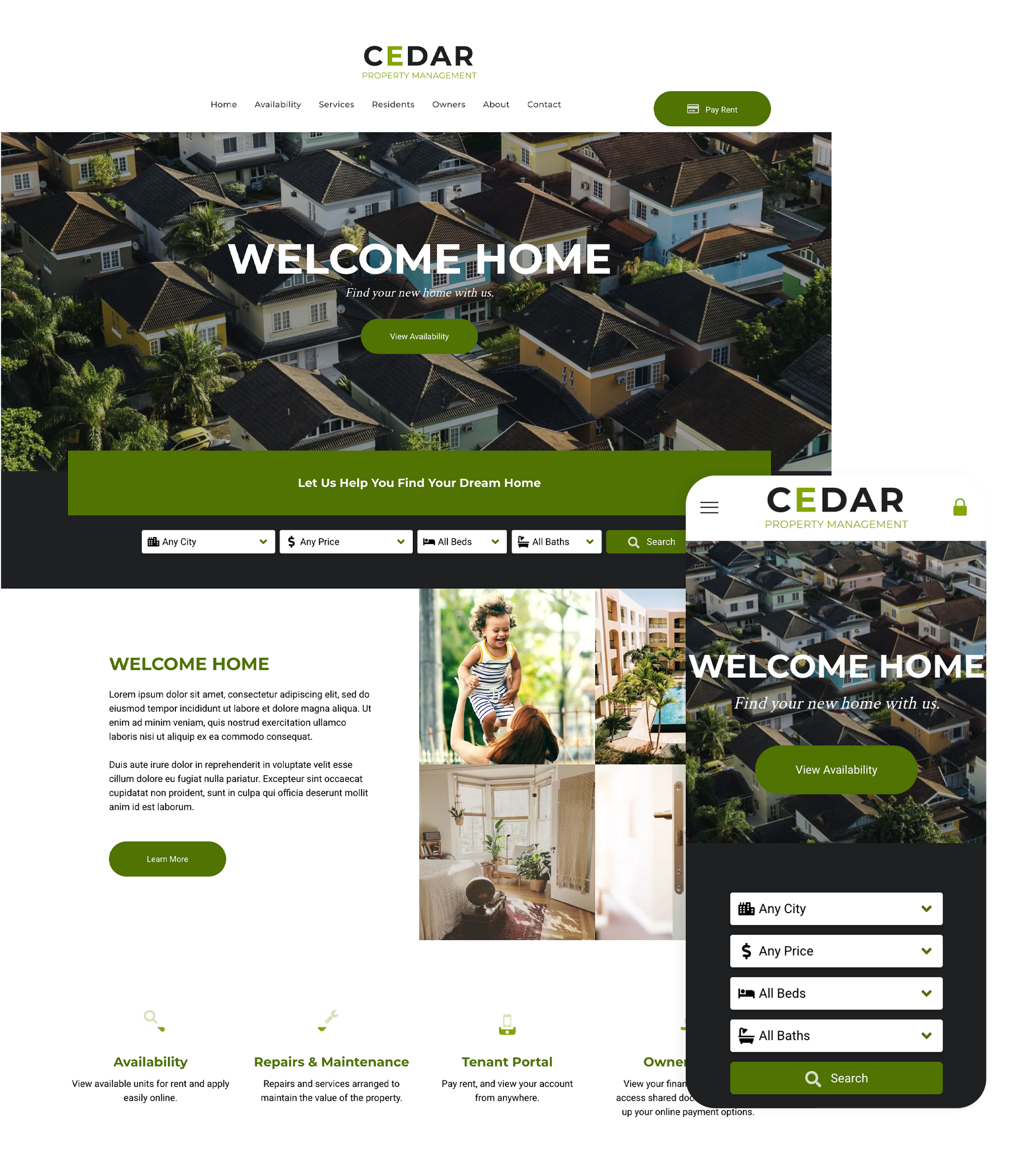 AppFolio Sites Cedar Layout