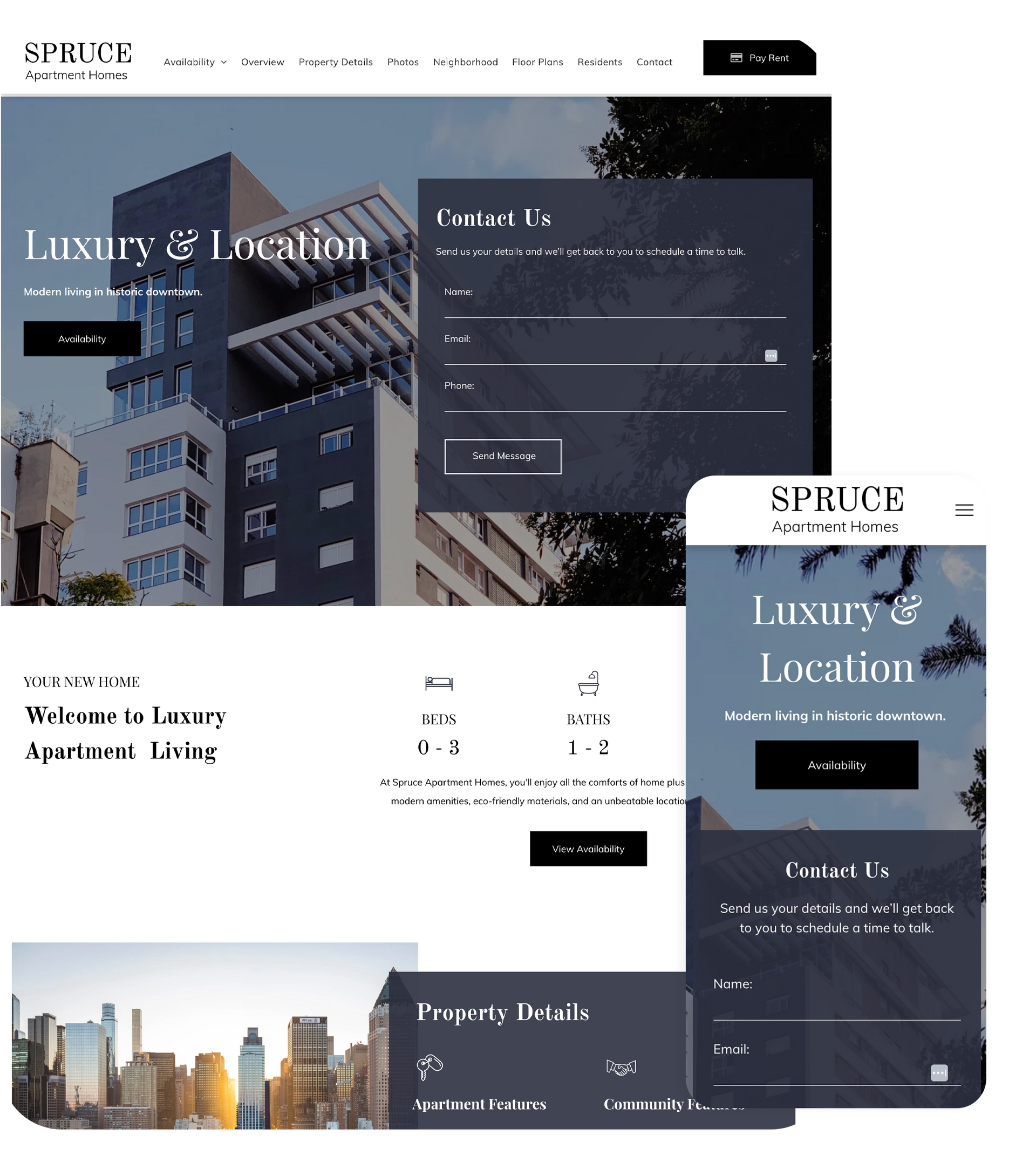 AppFolio Sites Spruce Layout