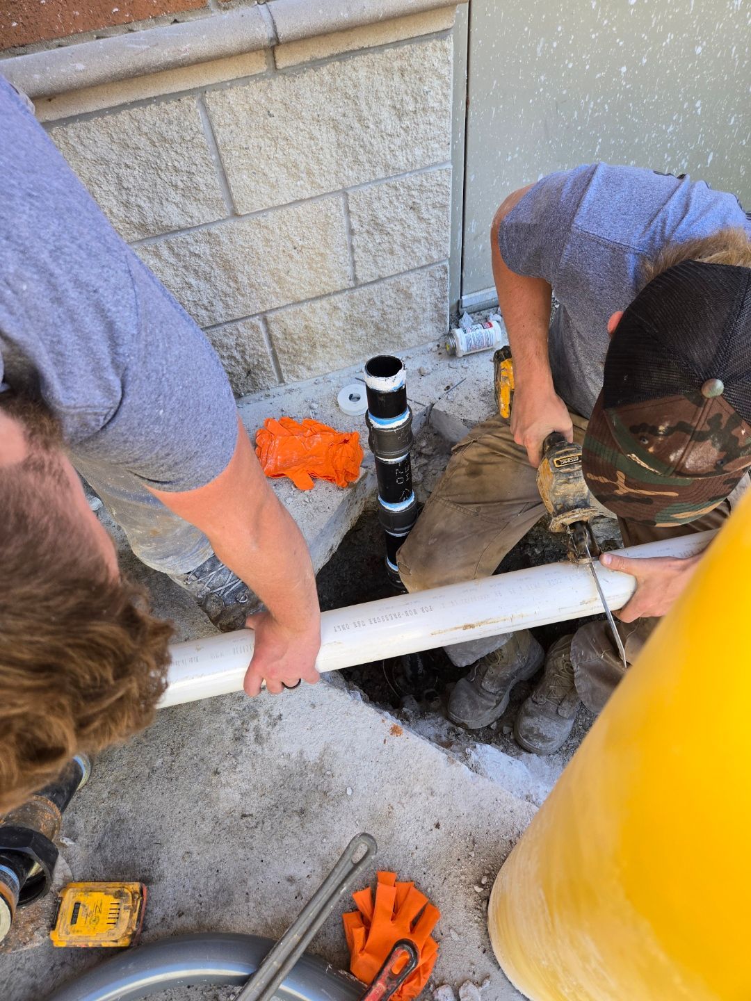Drainage installation in Springdale, AR - Masters of Disasters hard at work