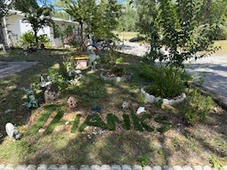 A lawn with the word 