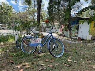 Blue bicycle with 