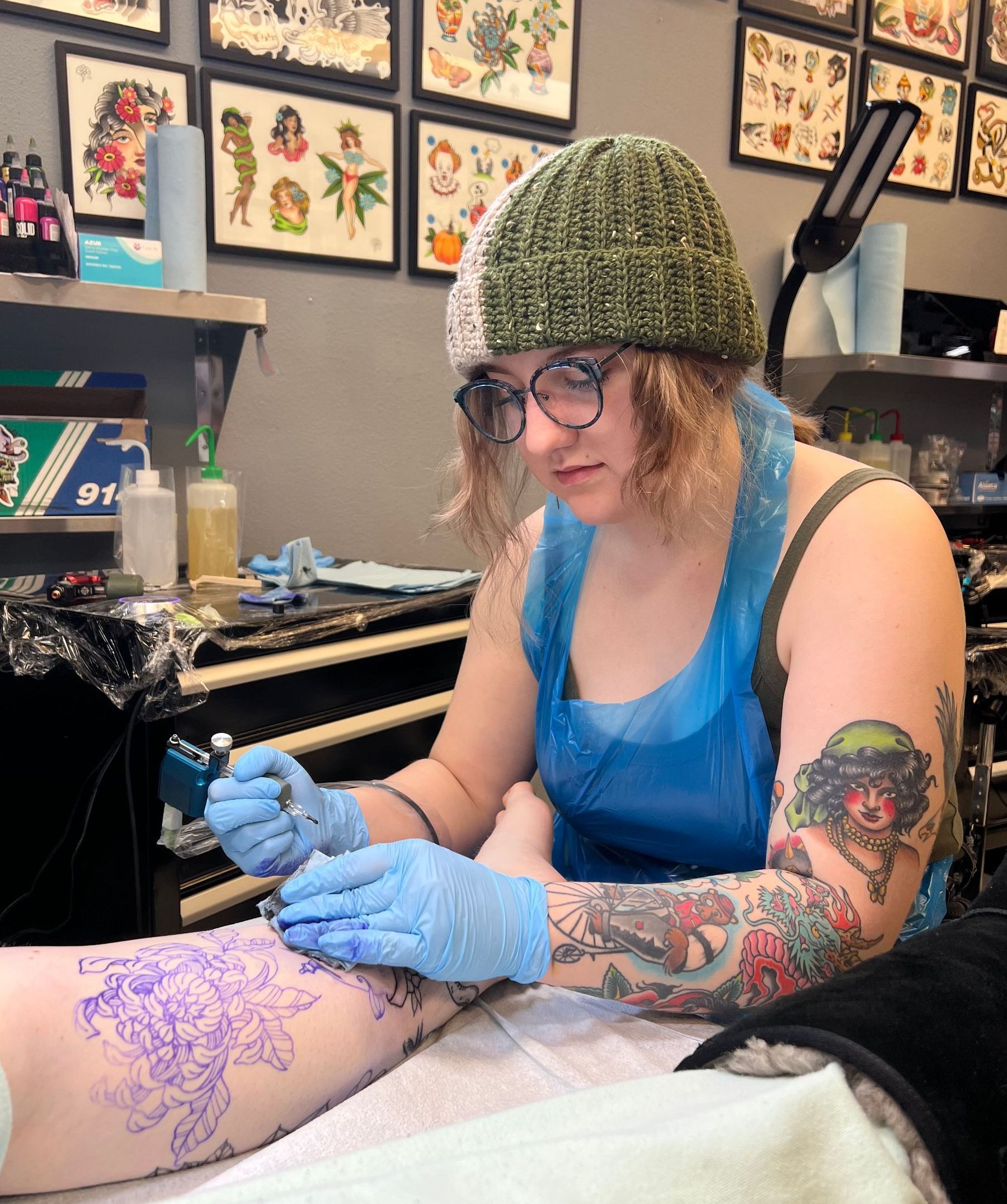 Pink Flowers Tattoo — Olympia, WA — Lo and Behold Tattoo