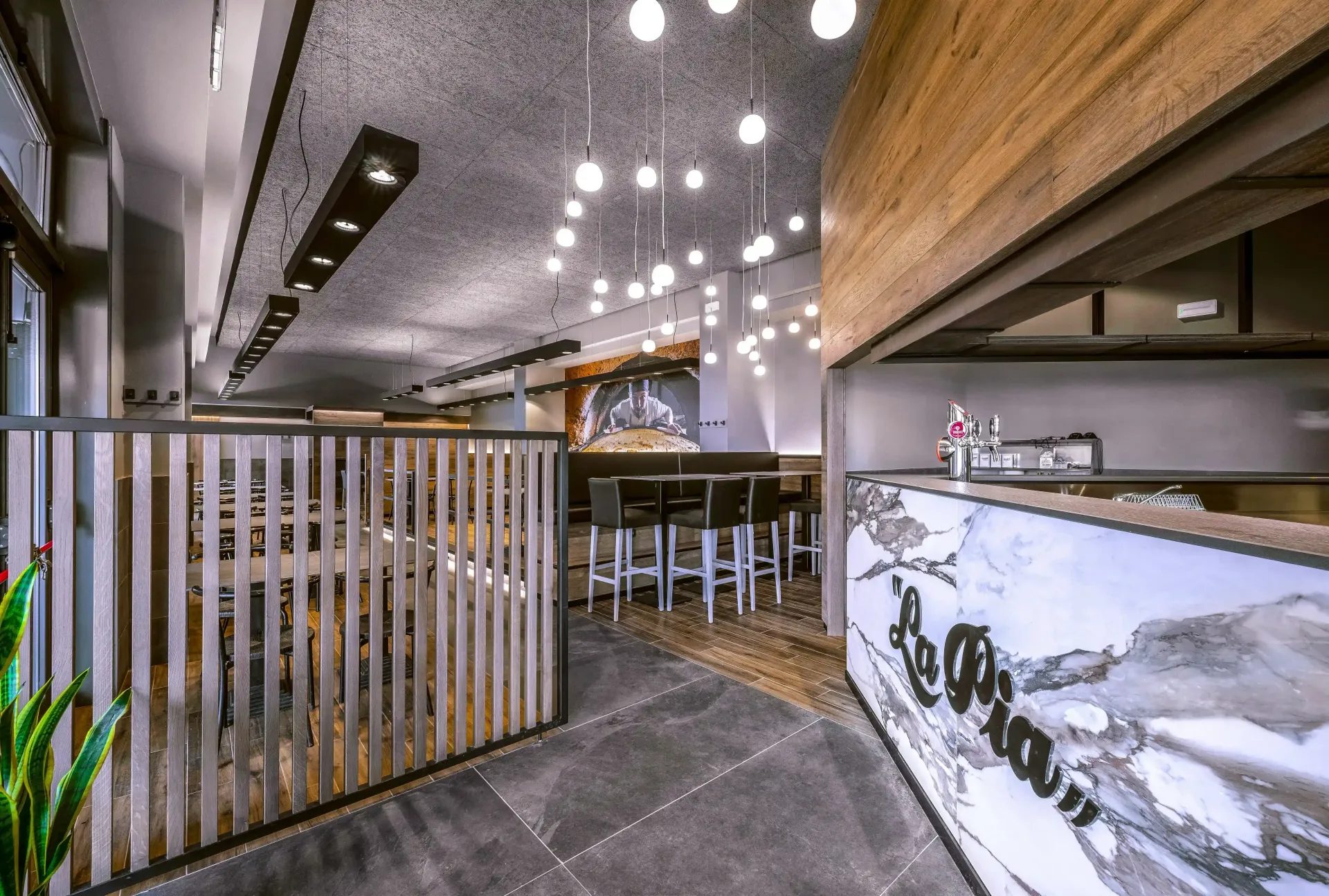 Impressione artistica dell'interno di un ristorante