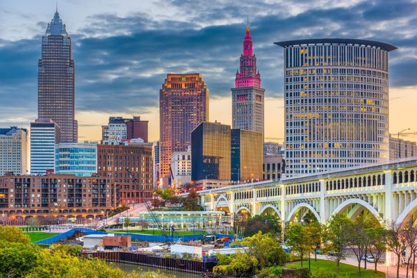 Cleveland, Ohio, USA downtown city skyline.