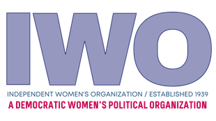 IWO logo: light purple letters,