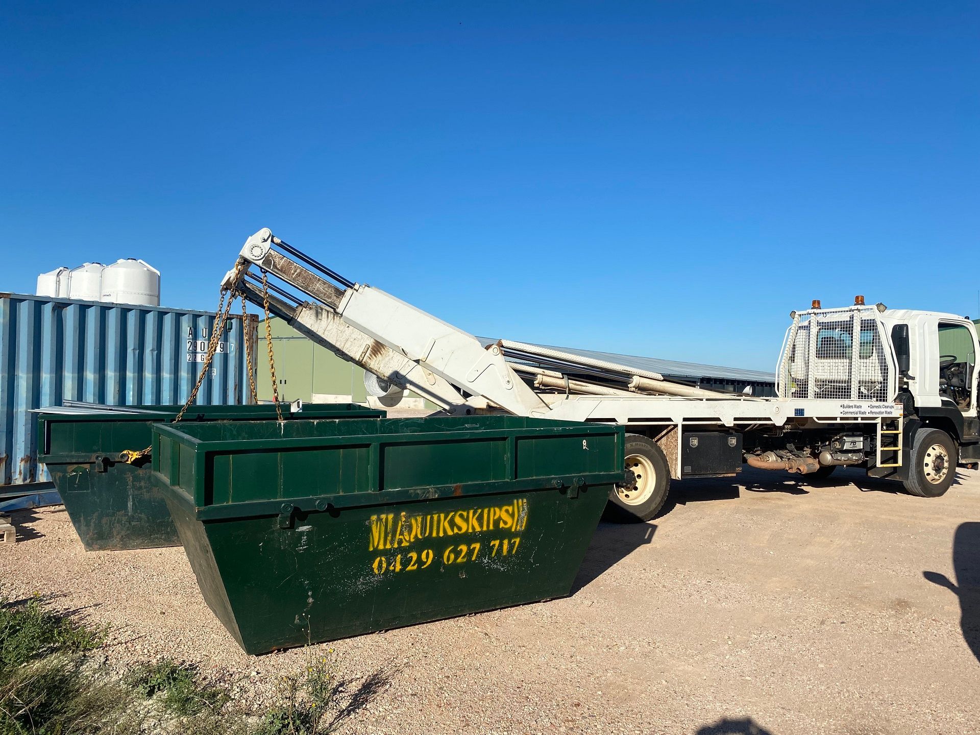 Coleambally project bin delivery – MIA Quikskips skip bin truck service