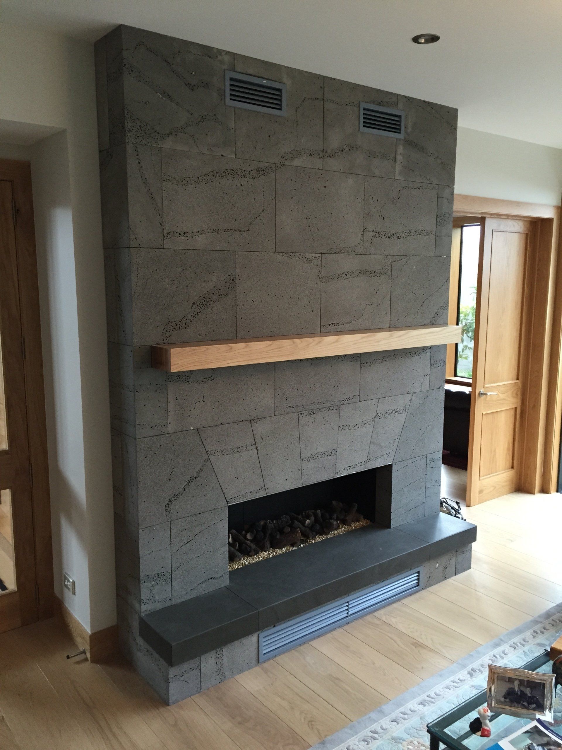 Bluestone fireplace